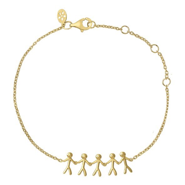 Together - Family 5 armbånd - Guld, i sterling-silver; gold, fra ByBiehl