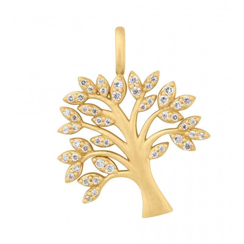 Tree of Life sparkle vedhæng - Guld, fra ByBiehl