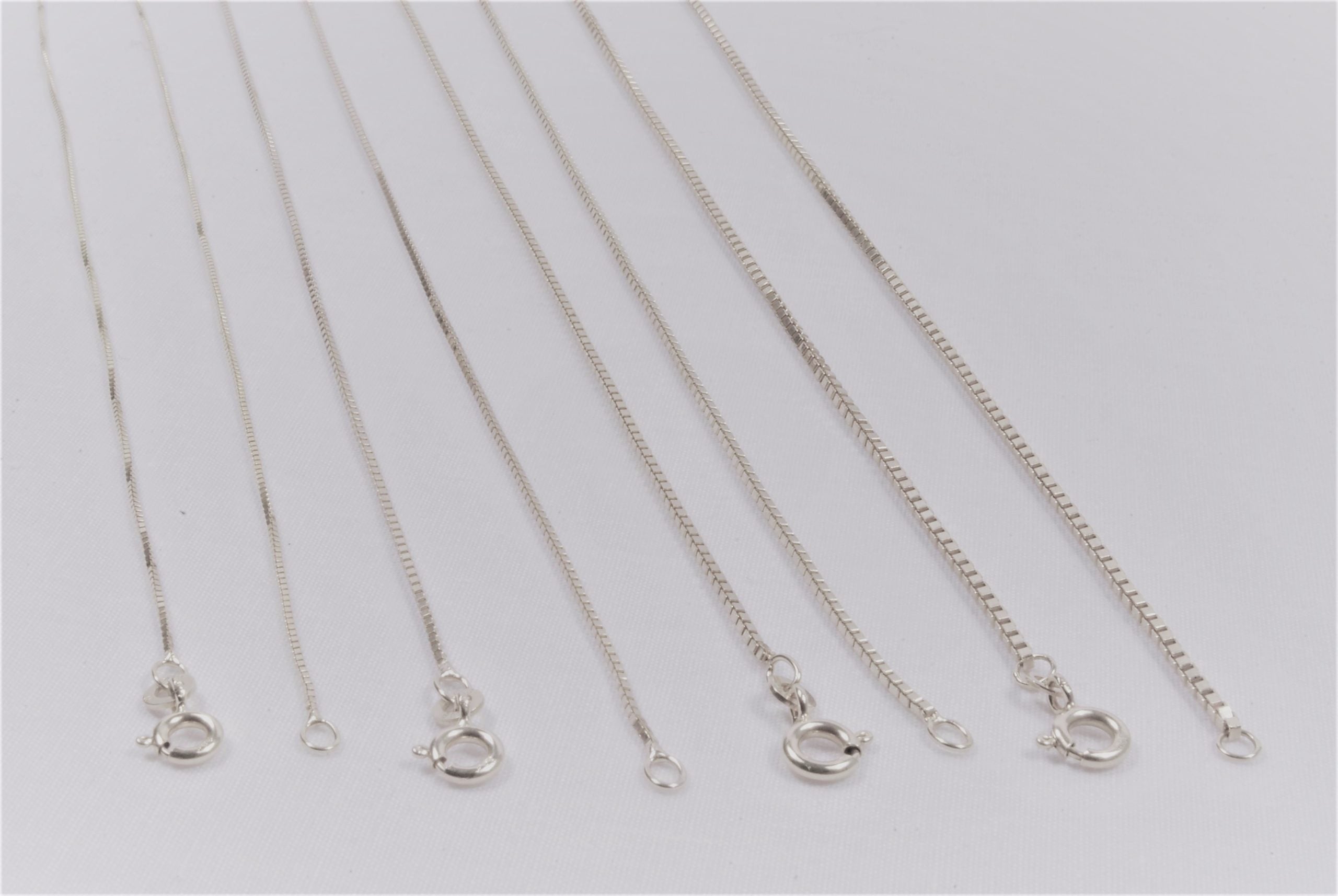 14Kt Hvidguld venezia halskæde 50cm, i white-gold, til female; male; unisex, fra BNH