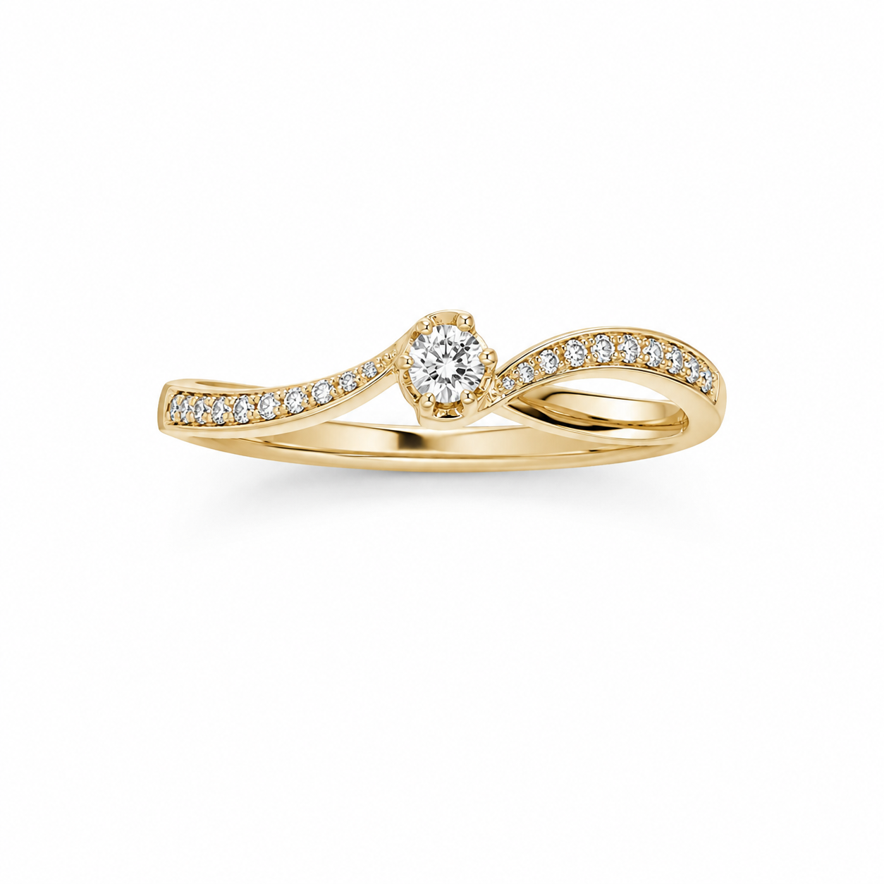 Diamant Guldring 14kt STR 56