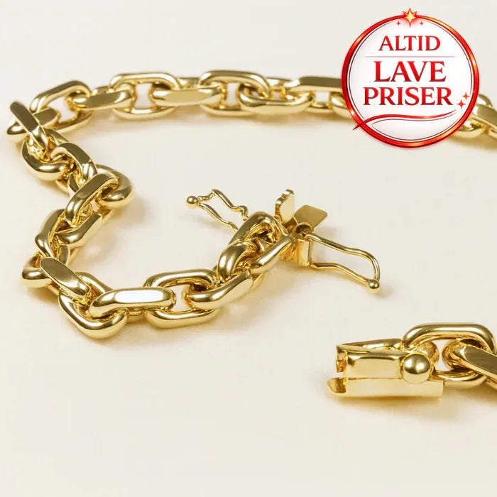 BNH 14Kt Guld anker facet armbånd 17cm