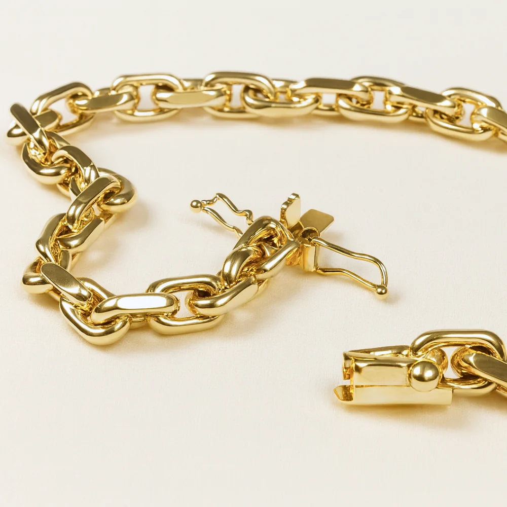 14Kt Guld anker facet armbånd 18,5cm