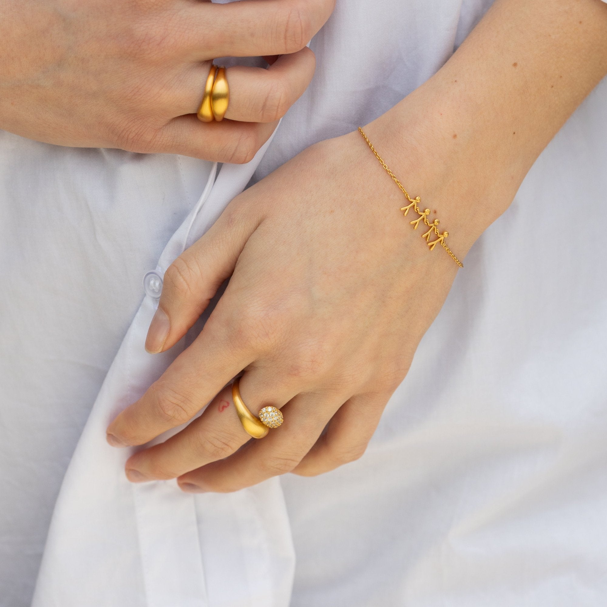 Together - Family 4 armbånd - Guld
