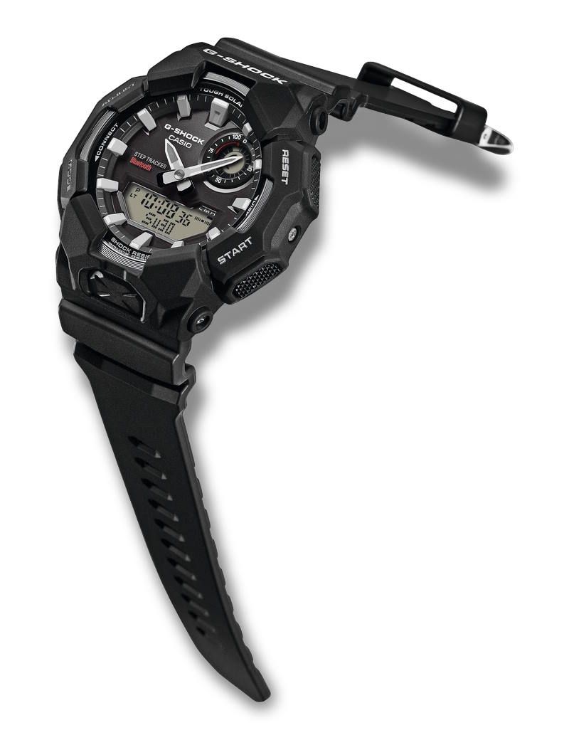 Casio G-SHOCK GA-B010-1AER sort herreur med analog-digital urskive, sort resinurkasse og rem, Tough Solar, Bluetooth, skridttæller, Carbon Core Guard og 20 bar vandtæthed.