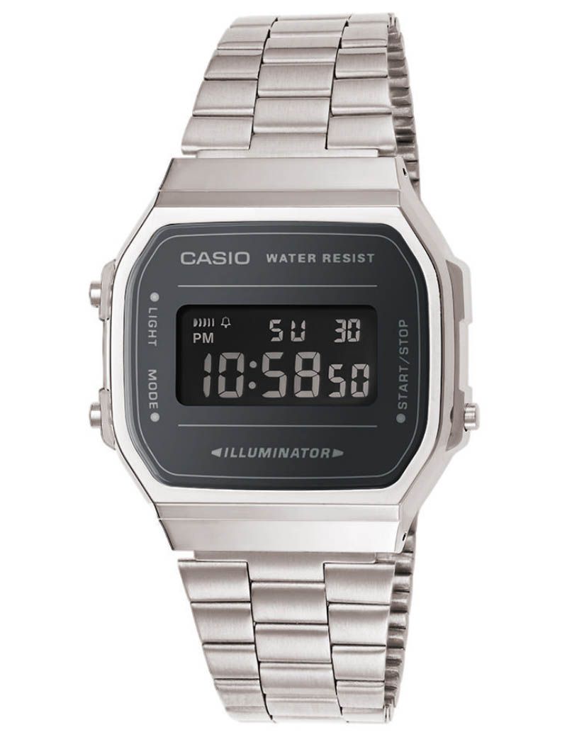 Casio Vintage - A168WEM-1EF, med urkasse i stal, fra Casio