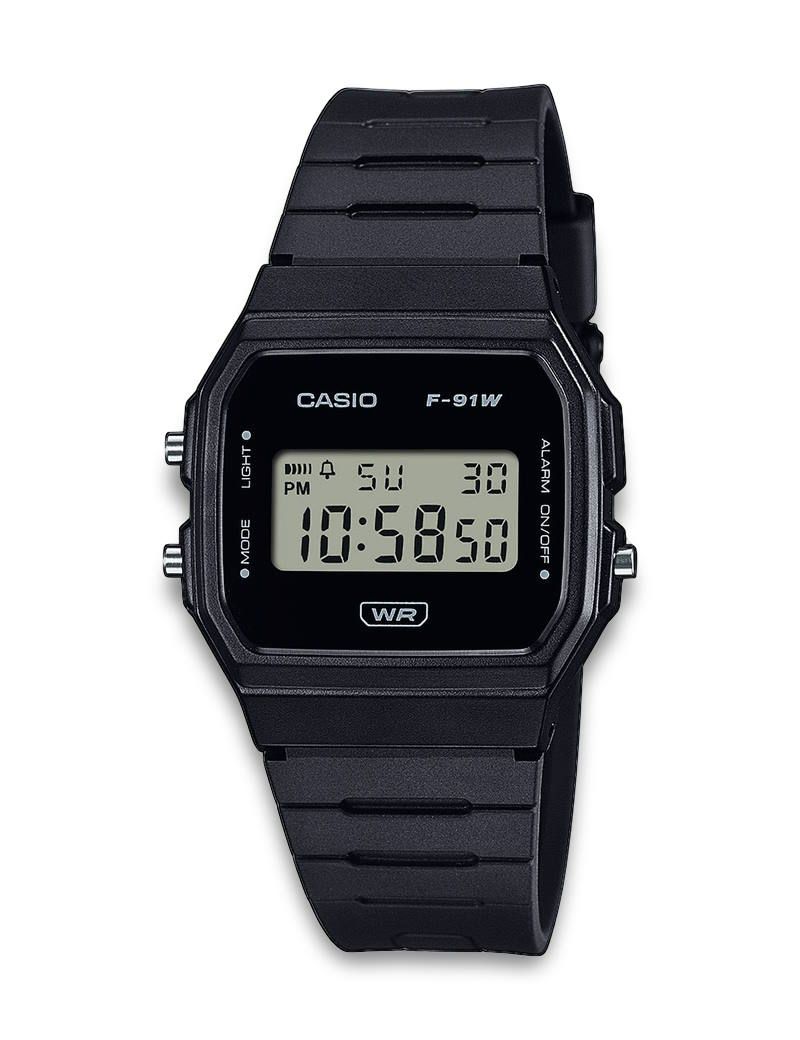 Casio Timeless - F-91WB-1AEF, med urkasse i plastic, fra Casio