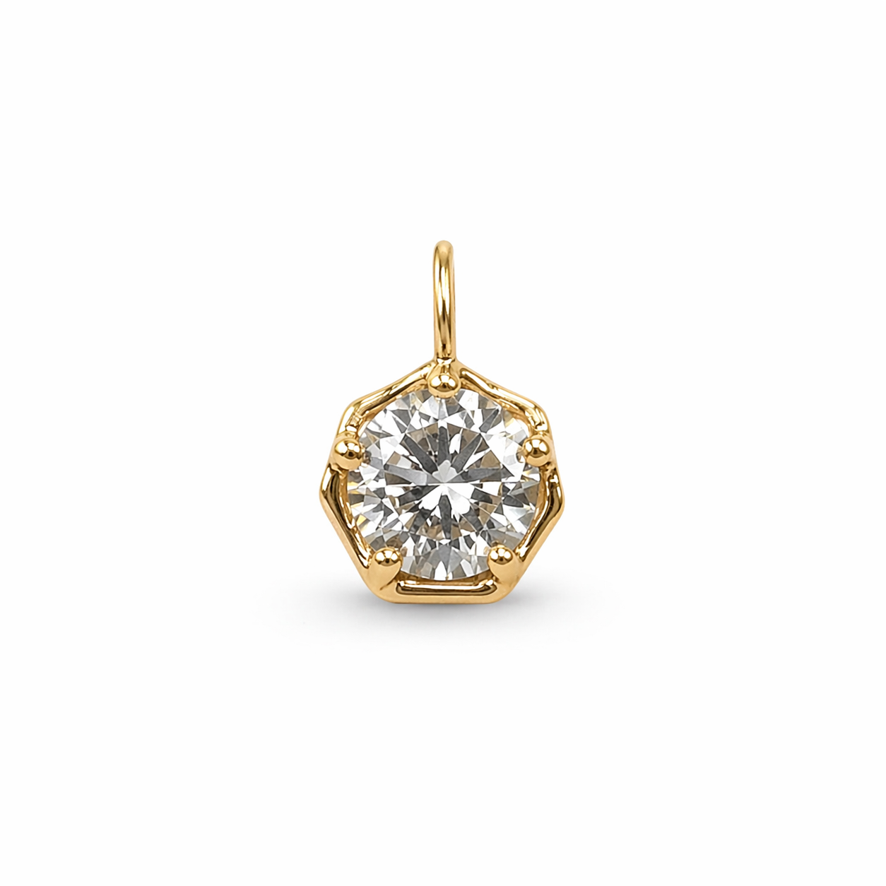 Petersen Jewels 14 kt rustikt vedhæng med 0,75 ct labgrown diamant set forfra