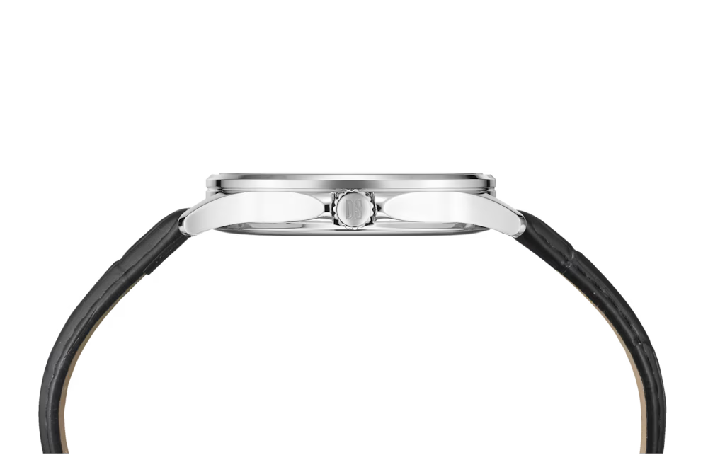 Certina DS-8 Gent 40 mm C045.410.16.032.00 herreur med sølvfarvet urskive, 316L rustfri stålkasse, sort læderrem, safirglas, Precidrive kvartsurværk, dato og 10 bar vandtæthed