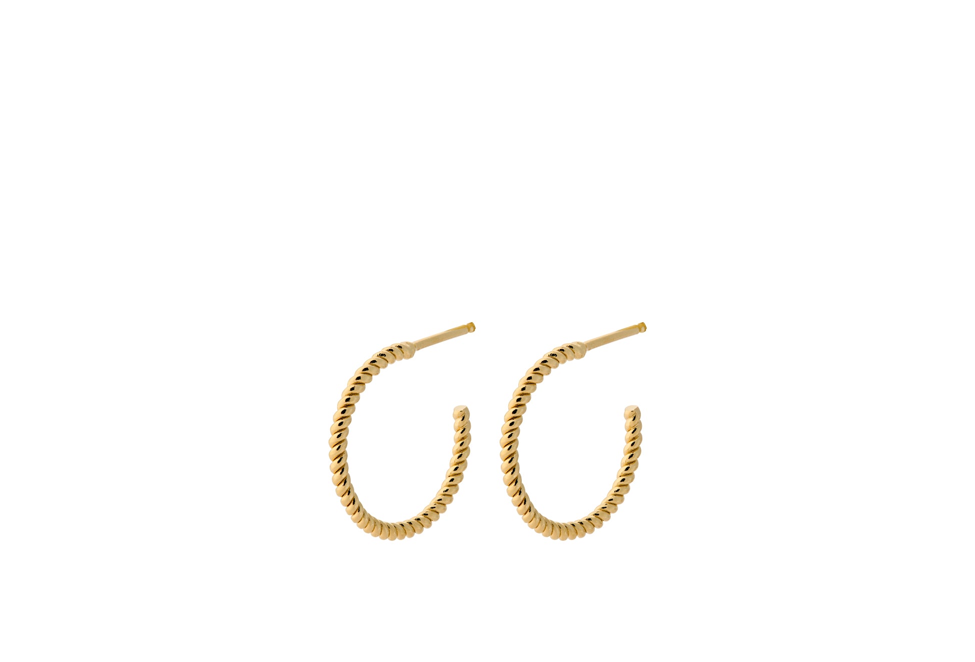 Pernille Corydon Small Twisted Creoles FG, i gold-plated; silver; sterling-silver, til female, fra Pernille Corydon