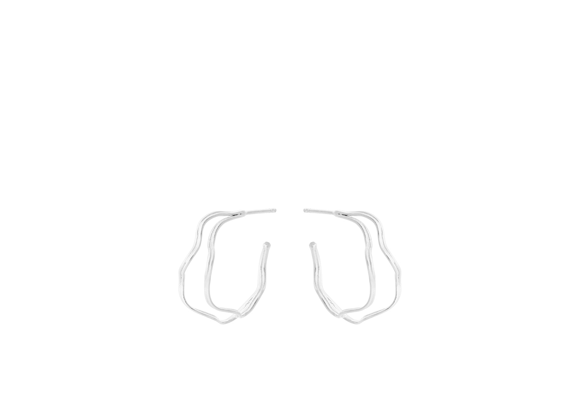 Pernille Corydon Small Double Wave Hoops, til female, fra Pernille Corydon
