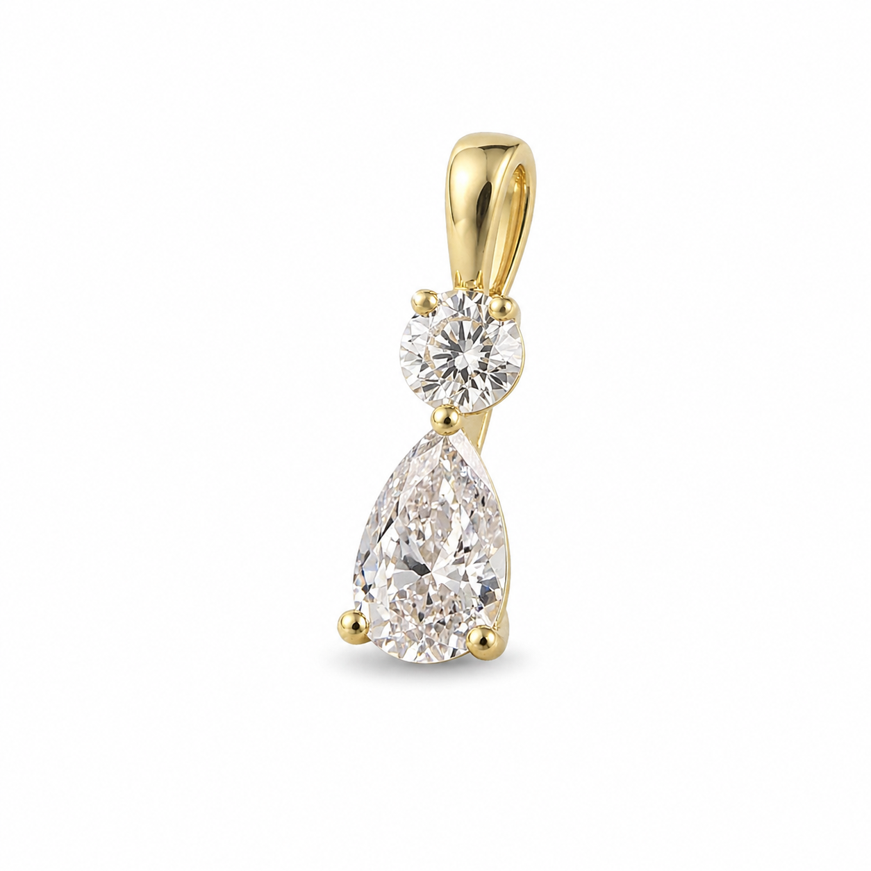 Starlight lab. diamond - 14Kt Pear cut vedhæng 0,10+0,50ct