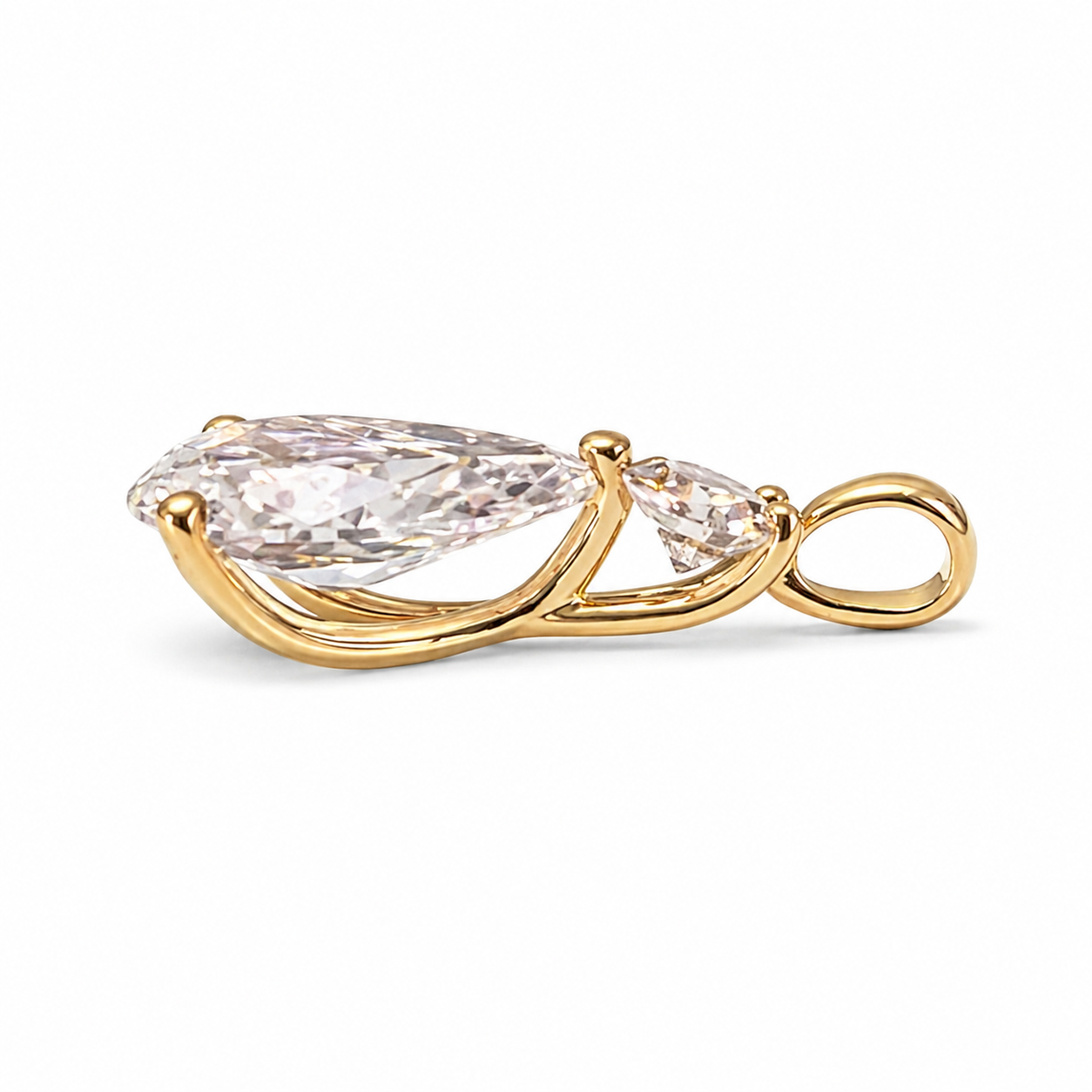 Starlight lab. diamond - 14kt Pear cut vedhæng 0,25+1,50ct