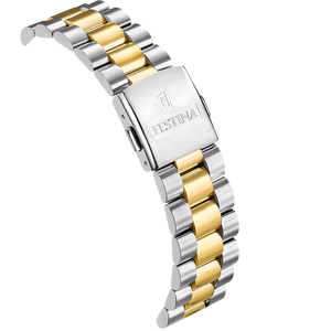 Festina Swiss Made Classic Steel F20085/B med tofarvet stål/guld lænke i 316L rustfrit stål.