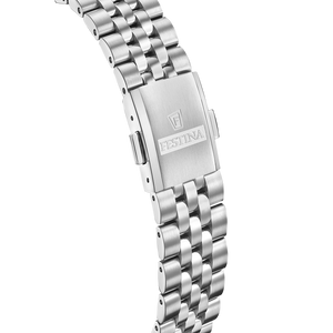 Festina F20087/5 med stållænke, grøn urskive, Ronda 775 quartzværk og 10 ATM vandtæthed.