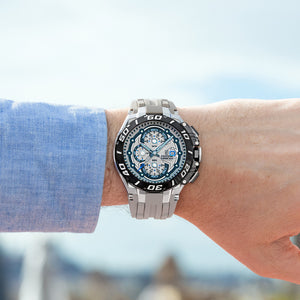 Festina F20755/2 Chrono Bike på håndled med brun urskive, brun rem og sporty herreurdesign.