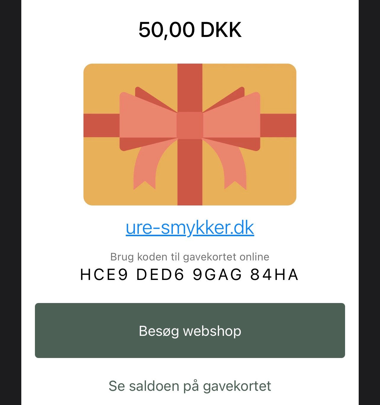 elektronisk gavekort