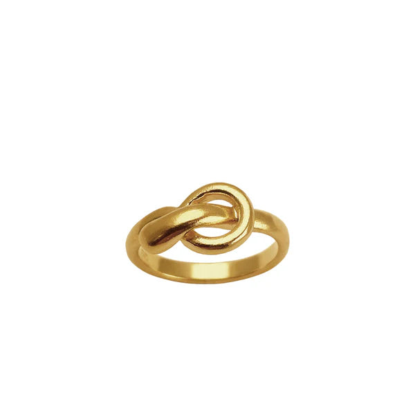 Heiring Aura ring med dråbe i forgyldt sterling sølv med bløde organiske linjer og elegant feminint design.