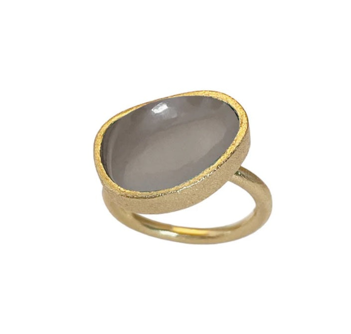Heiring KOLO Ring M. Grå Månesten, fra Heiring