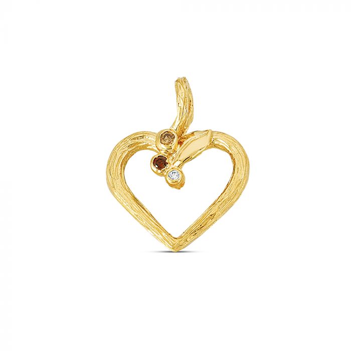 NURAN NATURE HJERTE VEDHÆNG 14 KT, i red-gold, fra Nuran