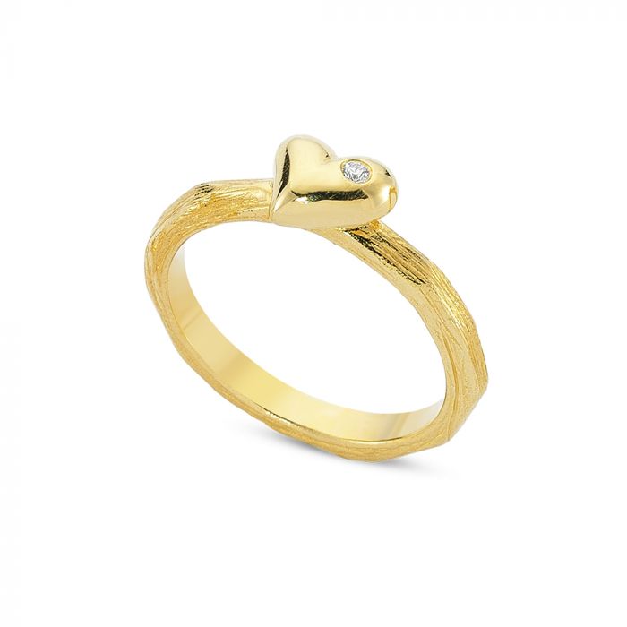 NURAN NATURE HJERTE RING 14 KT, fra Nuran