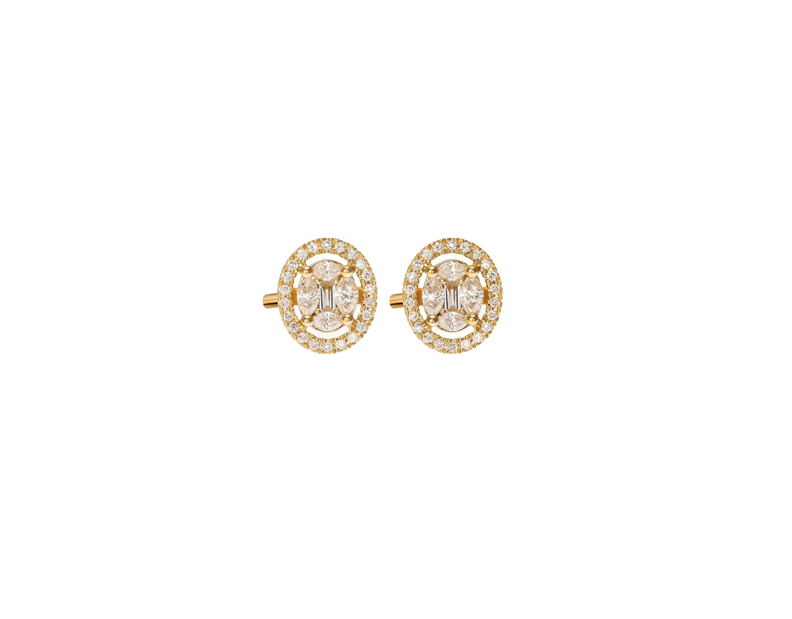 BLOMSTER ØRESTIKKERE 14kt Rødguld med Brillanter, fra Blomster Jewellery