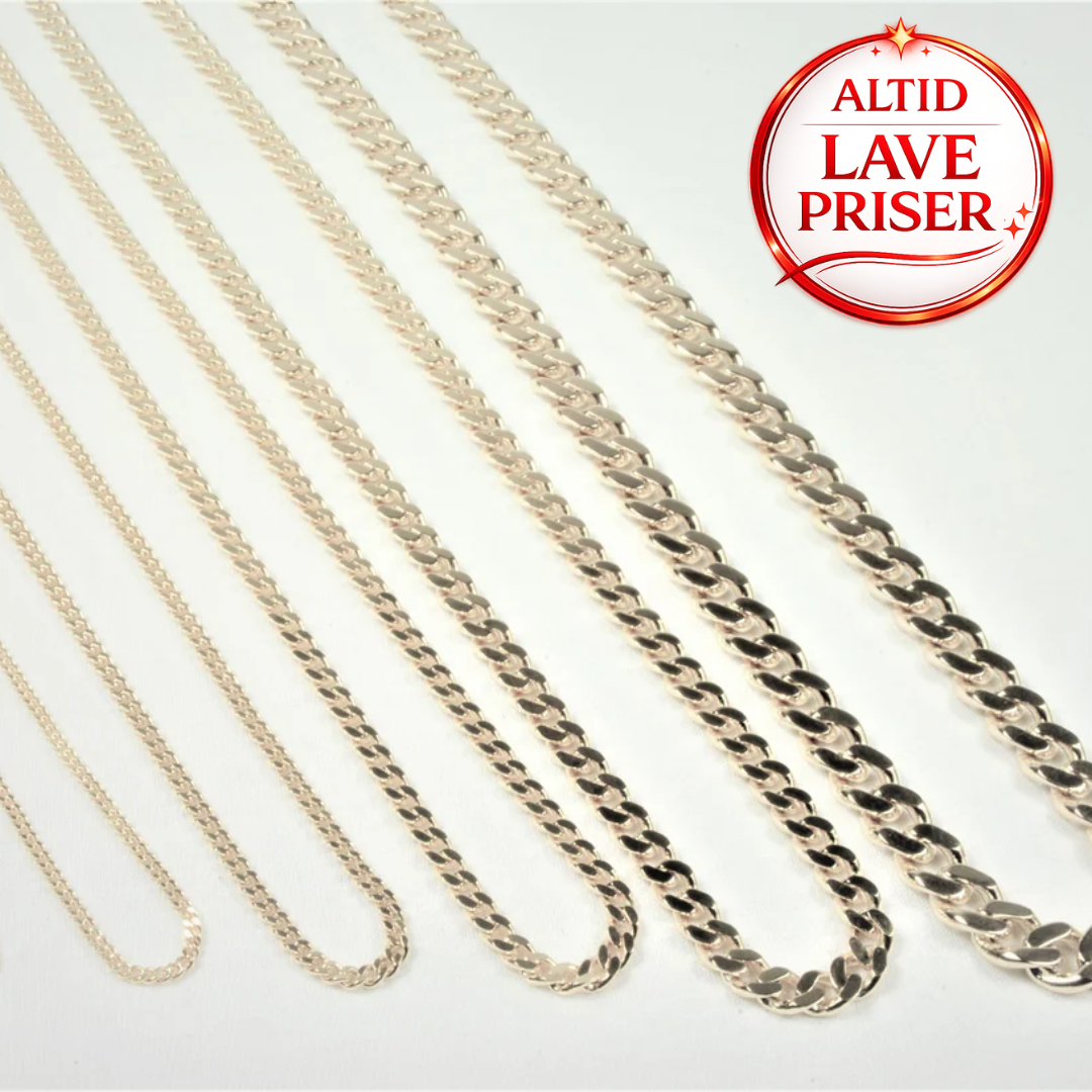 14Kt Hvidguld Panser Facet armbånd 21cm