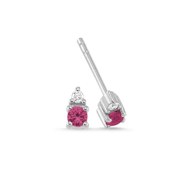 Nuran Petit Øreringe 14kt HVG - Rubin, i red-gold, til unisex, fra Nuran