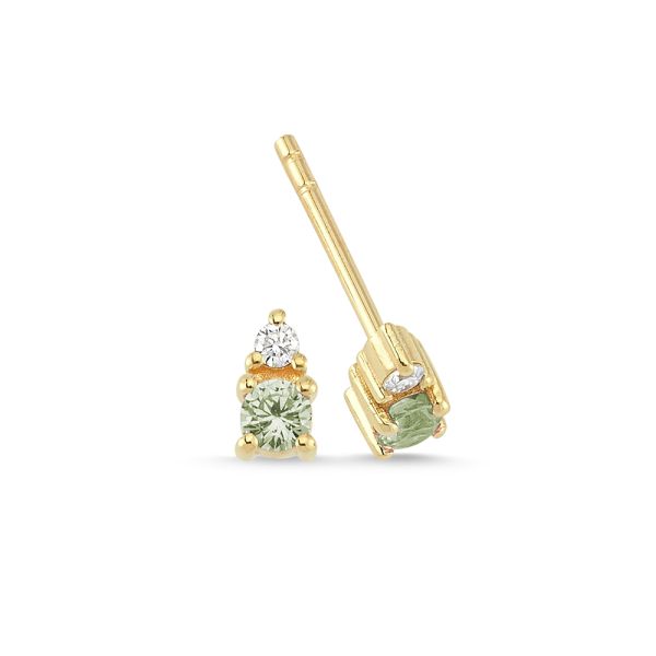 Nuran Petit Øreringe 14kt Grøn Safir, i red-gold, til unisex, fra Nuran