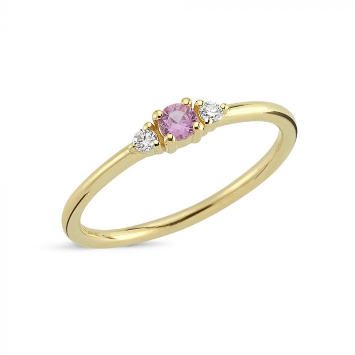 NURAN PETIT RING 14KT. PINK SAFIR, fra Nuran