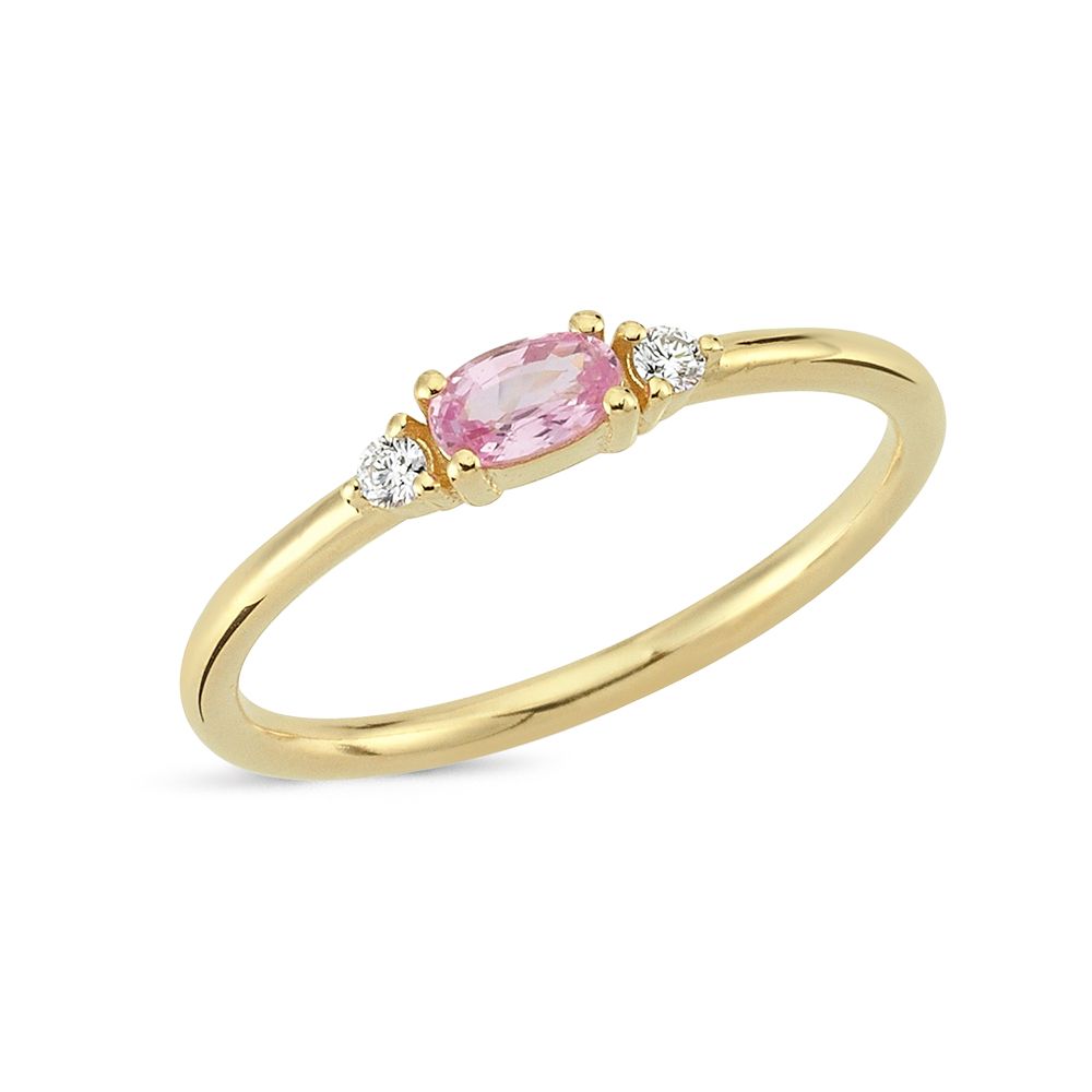 Nuran - Petit Ring 14Kt. M. Pink Safir