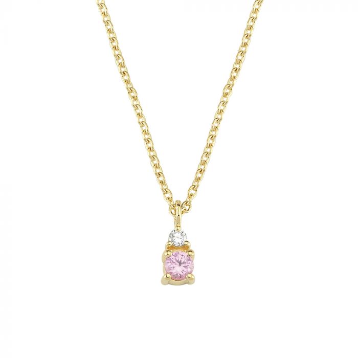 NURAN PETIT VEDHÆNG M. PINK SAFIR 14KT, til unisex, fra Nuran