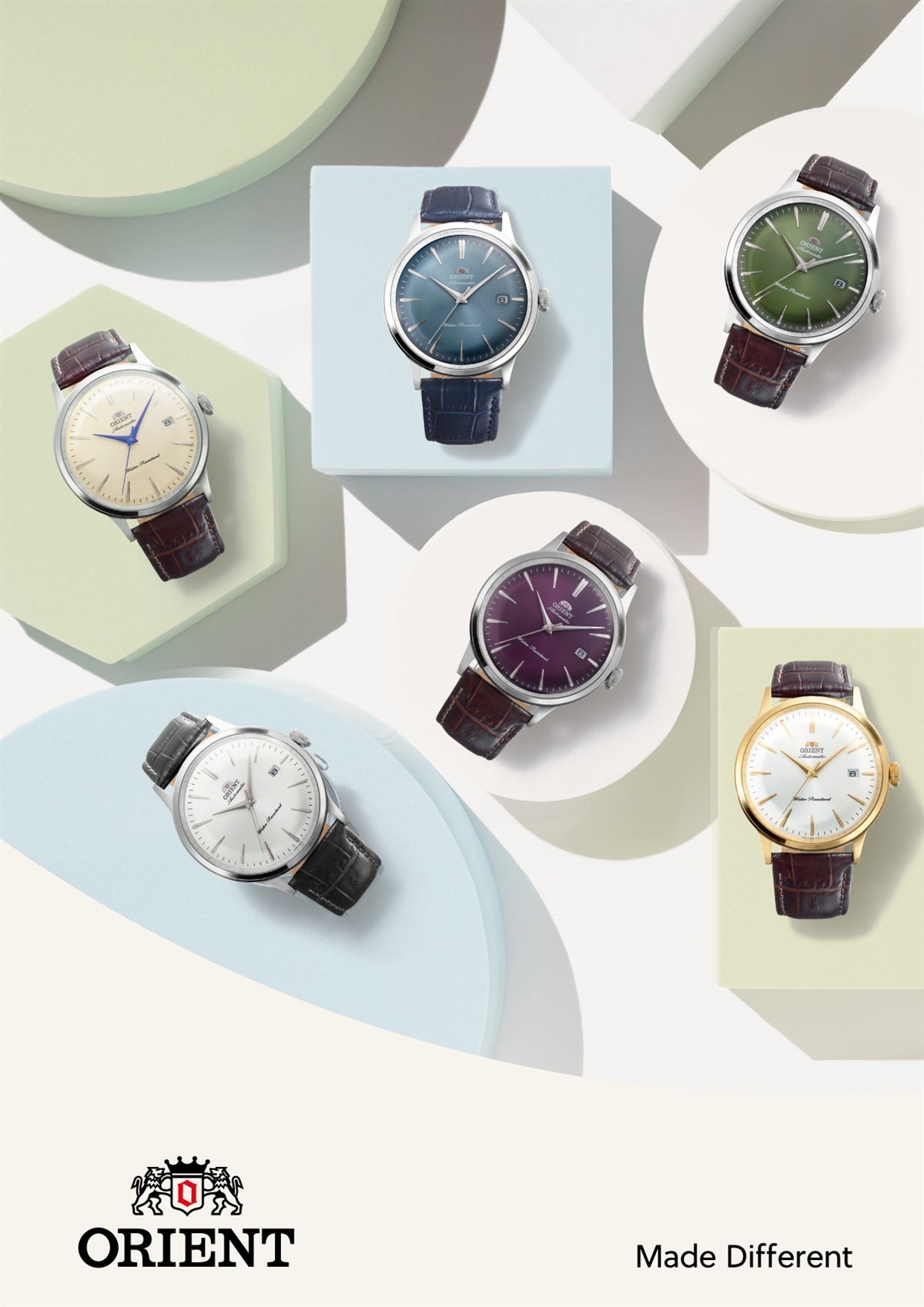 Orient Bambino-serie med klassiske automatiske ure i flere farver og dress watch-design