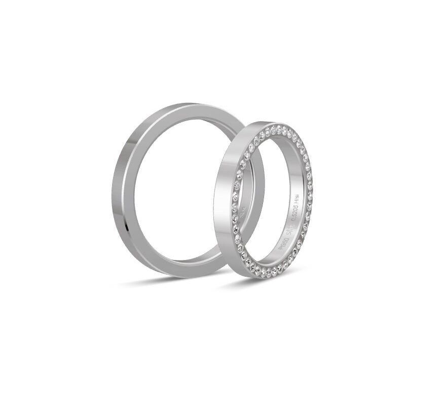 Saint Maurice Vielsesringe 950 Platin - Sæt 32, fra Saint Maurice