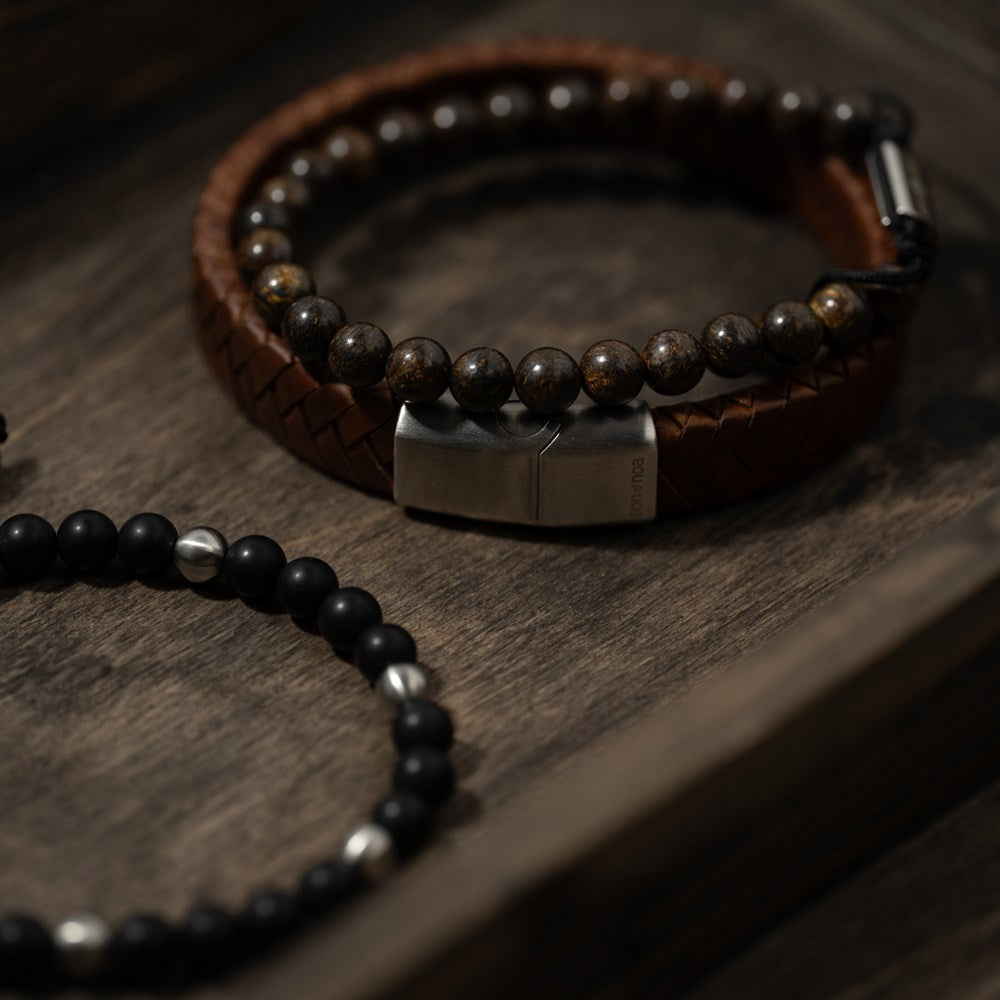 SON armbånd brun kalveskind 19cm