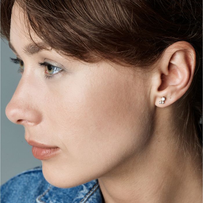 NURAN TWINKLE ØRESTIKKER 14KT, i red-gold, fra Nuran