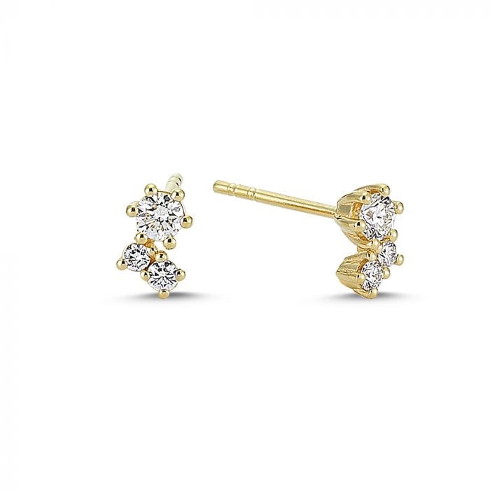 NURAN TWINKLE ØRESTIKKER 14KT, i red-gold, fra Nuran