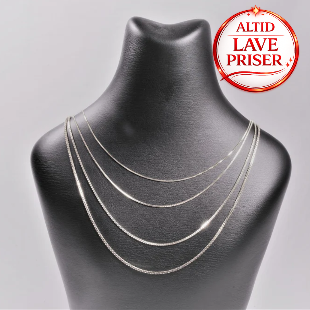 14Kt Hvidguld venezia halskæde 50cm