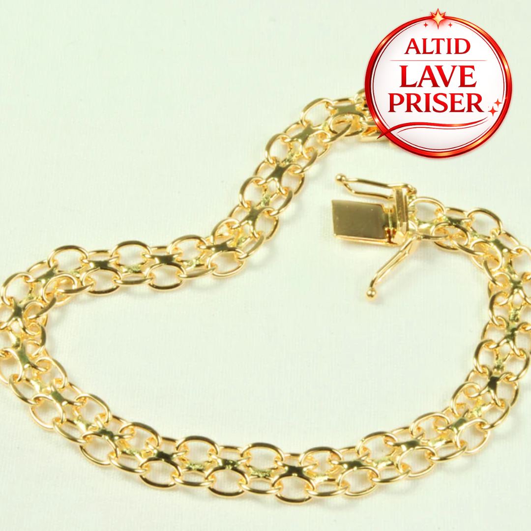 BNH 14Kt Guld X armbånd uden stav 18,5cm