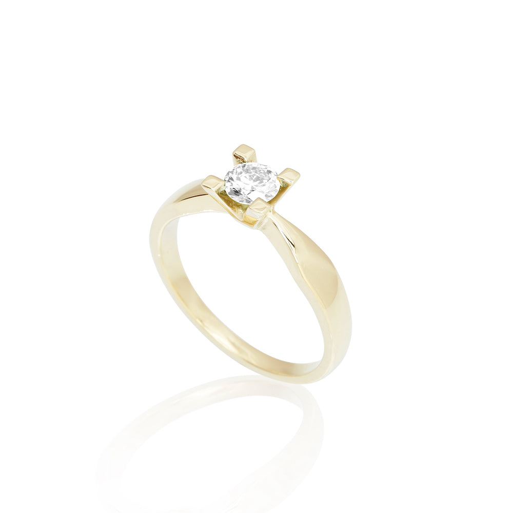 Jan Jørgensen Jewelz ring 8-14kt solitaire ring med 0,35 ct brillant