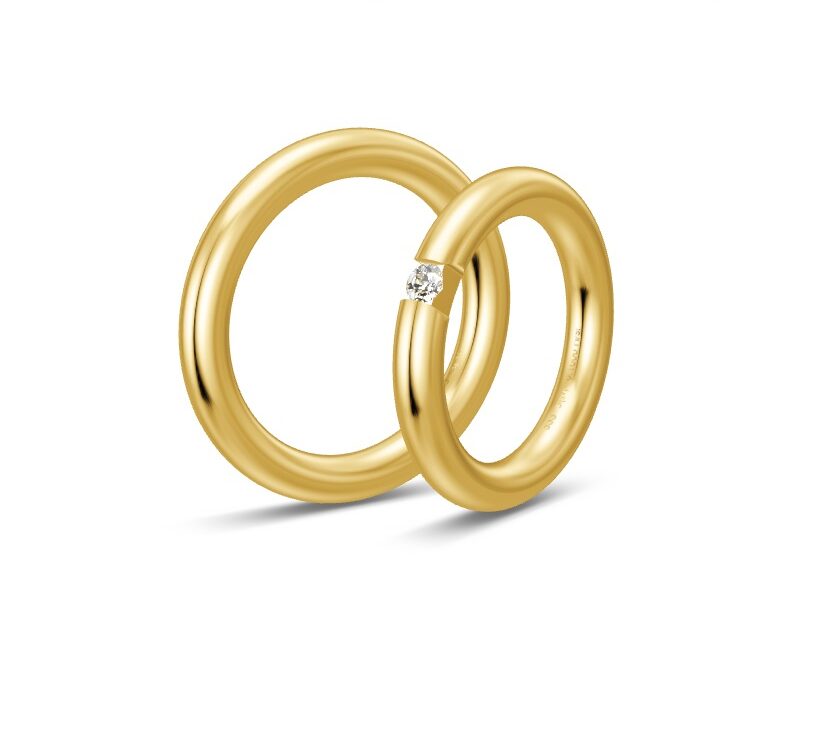 Vielsesringe fra Saint Maurice sæt 36 - 14kt guld med brillant - Design selv