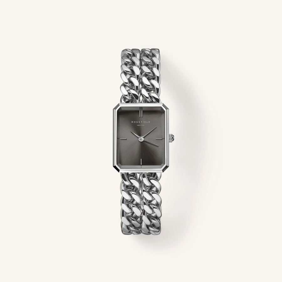 Rosefield Studio Double Chain Silver, fra Rosefield