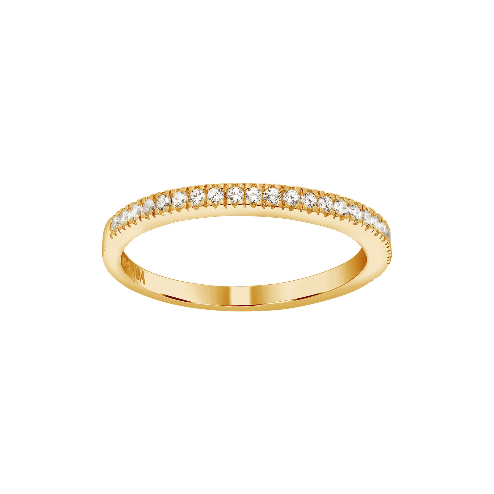 Forgyldt ring ADINANOR med 1 række cz. Str.48, fra Joanli Nor
