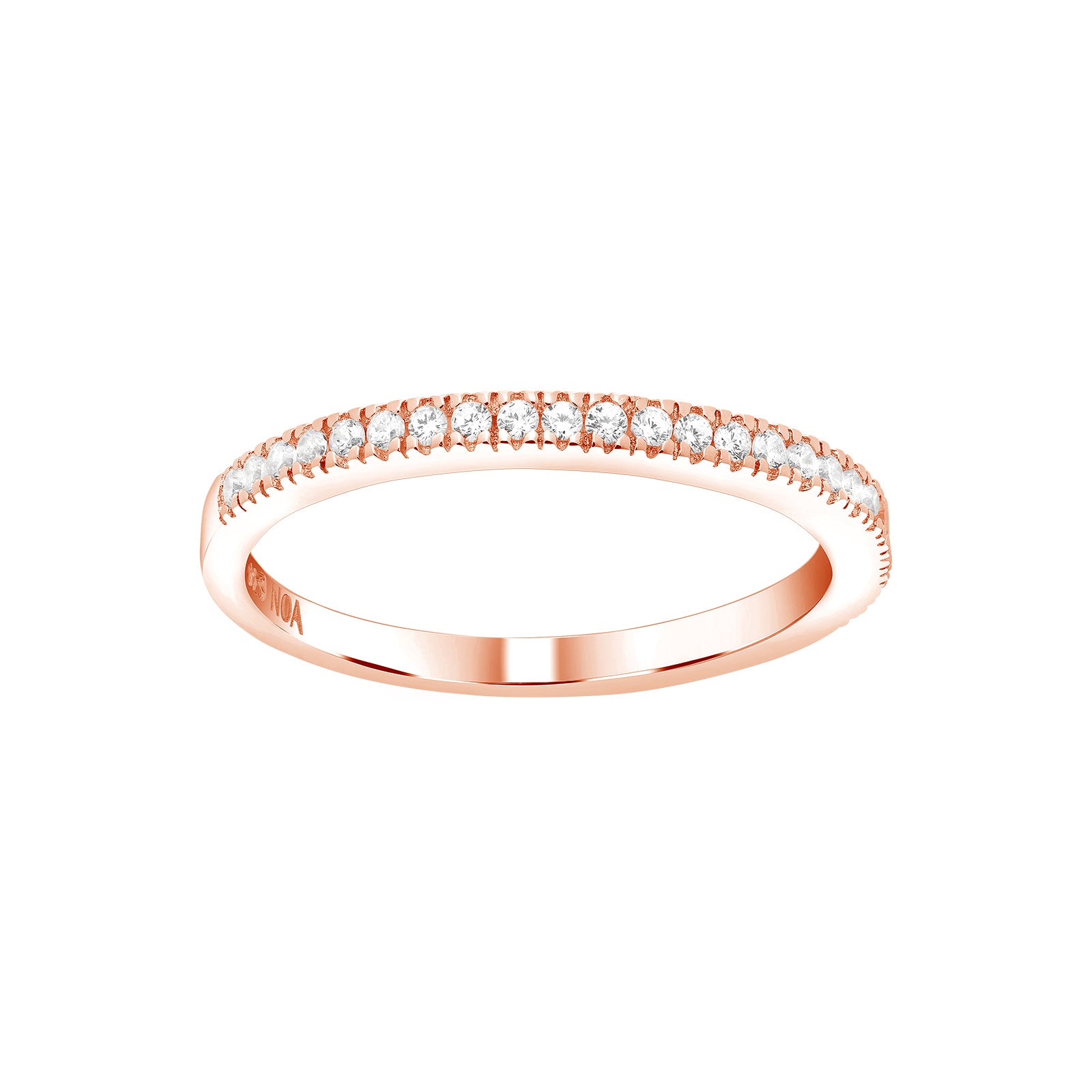 Rosaforgyldt ring ADINANOR med 1 række cz. Str.60, fra Joanli Nor