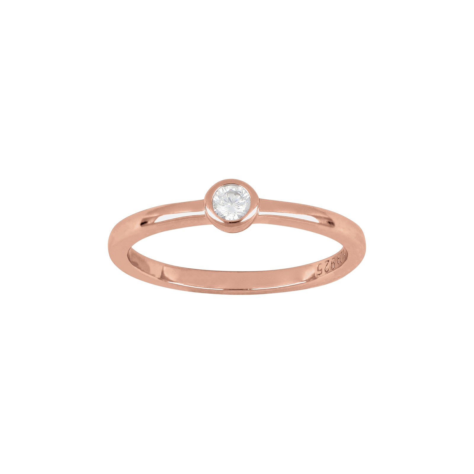 Rosaforg. sølv ring 3mm rør HANNANOR Str.60 – Ring i rhodineret sølv fra Joanli Nor – Varenr. '10451067960