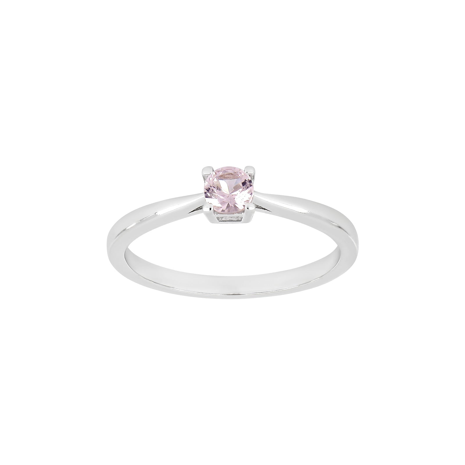 Rhd. sølv ring 4mm lyserød HELENNOR Str.54 – Ring i rhodineret sølv fra Joanli Nor – Varenr. '10451110954