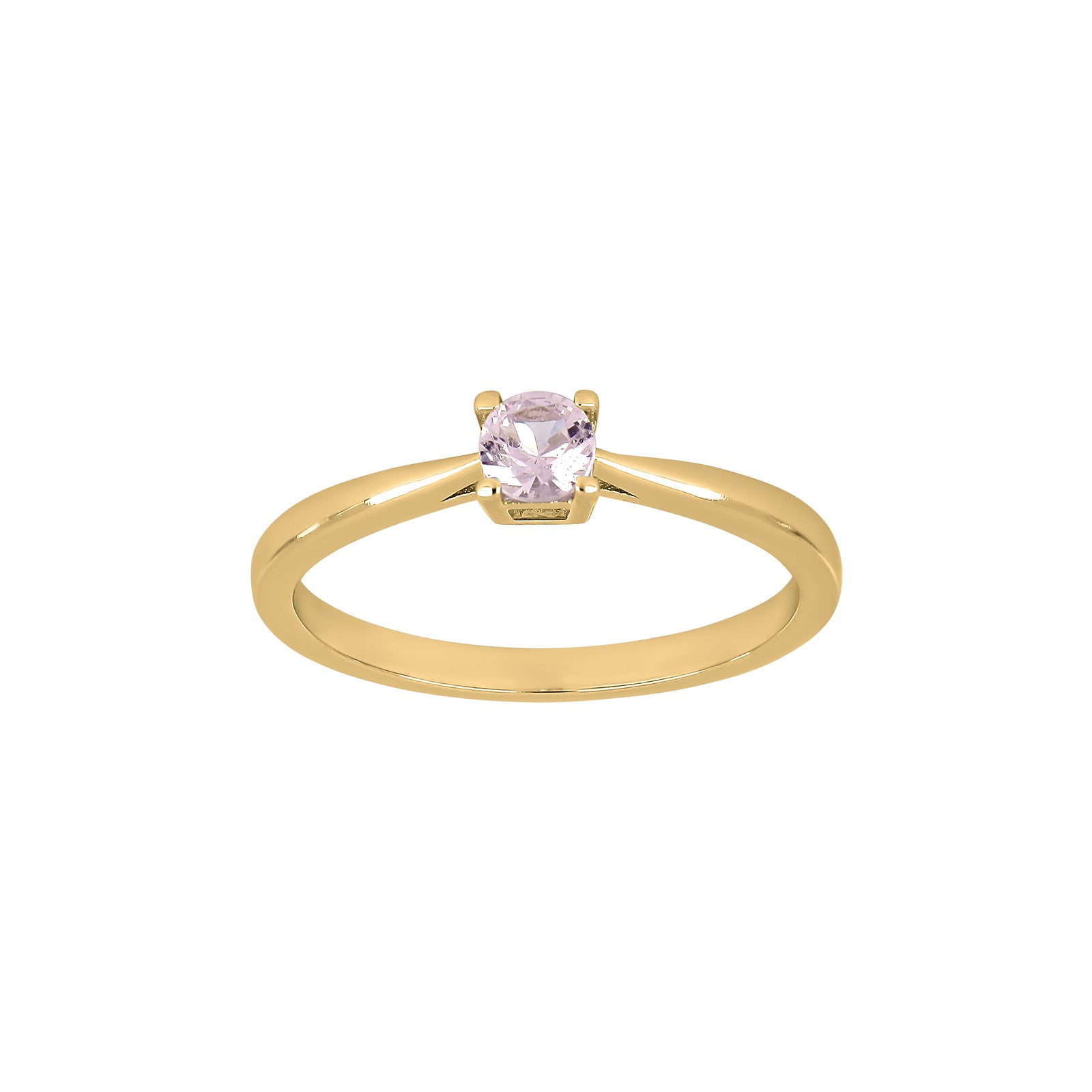Forgyldt sølv ring 4mm lyserød HELENNOR Str.52, fra Joanli Nor