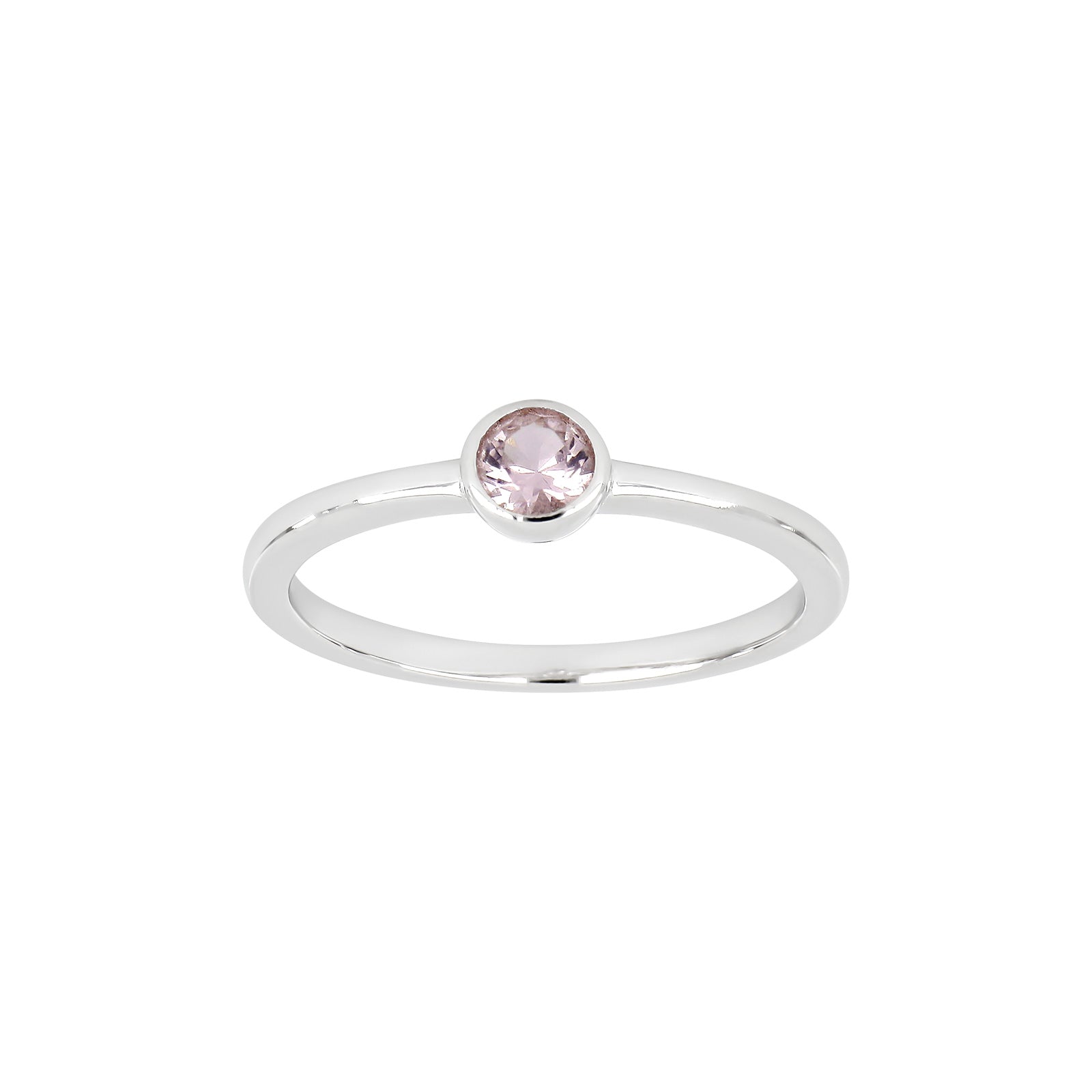 Rhd. sølv ring 4mm lyserød HILDANOR Str.60 – Ring i rhodineret sølv fra Joanli Nor – Varenr. '10451140960