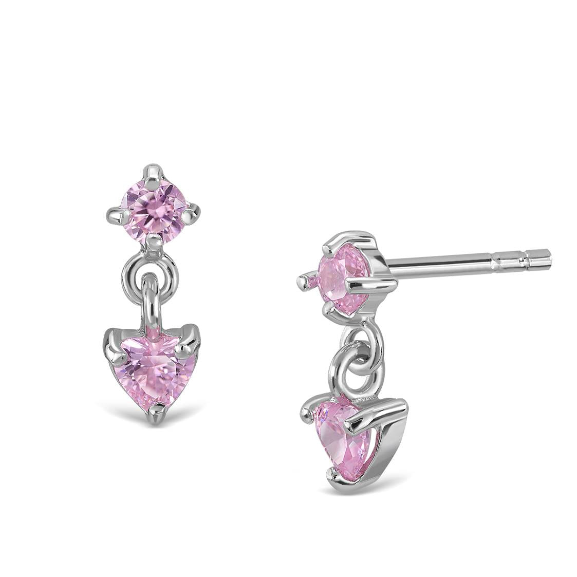L&G Ørehænger sølv rh pink