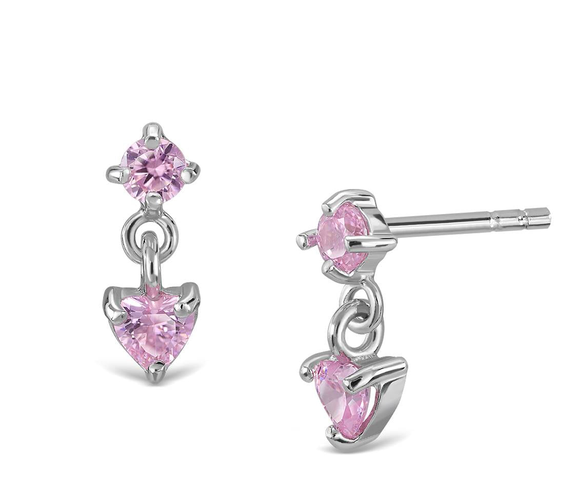 L&G Ørehænger sølv rh pink
