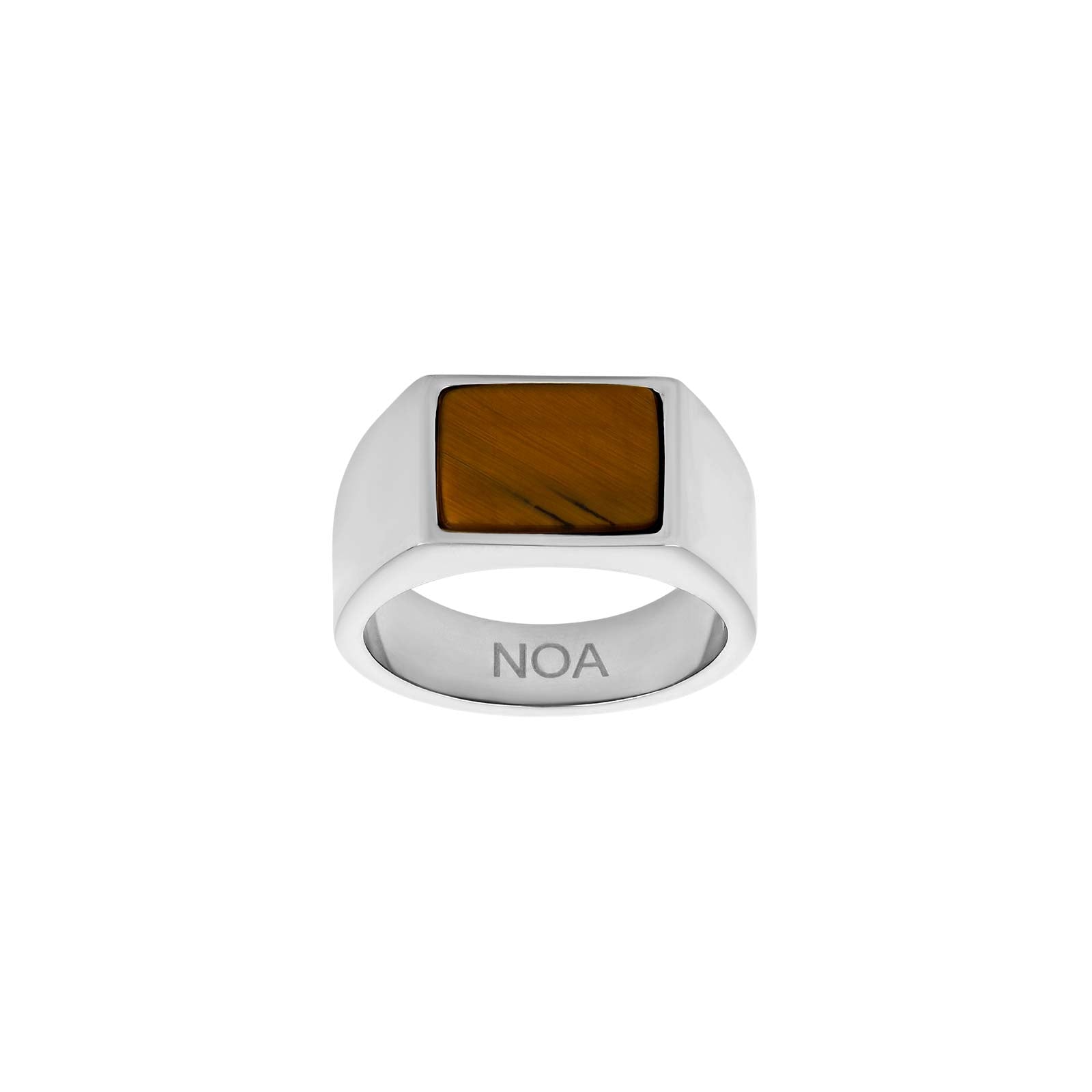SON stål ring med yellow tiger eye str. 64, fra SON of NOA